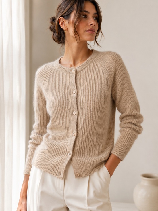 Jones New York Sweaters - Jones New York Angora Lambswool Cardigan | Quiet Luxury Soft Minimalist Petite